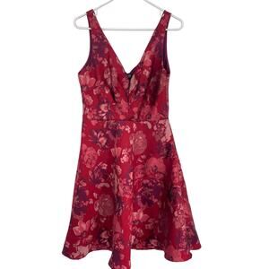 Eva Franco Jacquard Cocktail Floral Dress Fit & Flare Size 8 Anthropologie